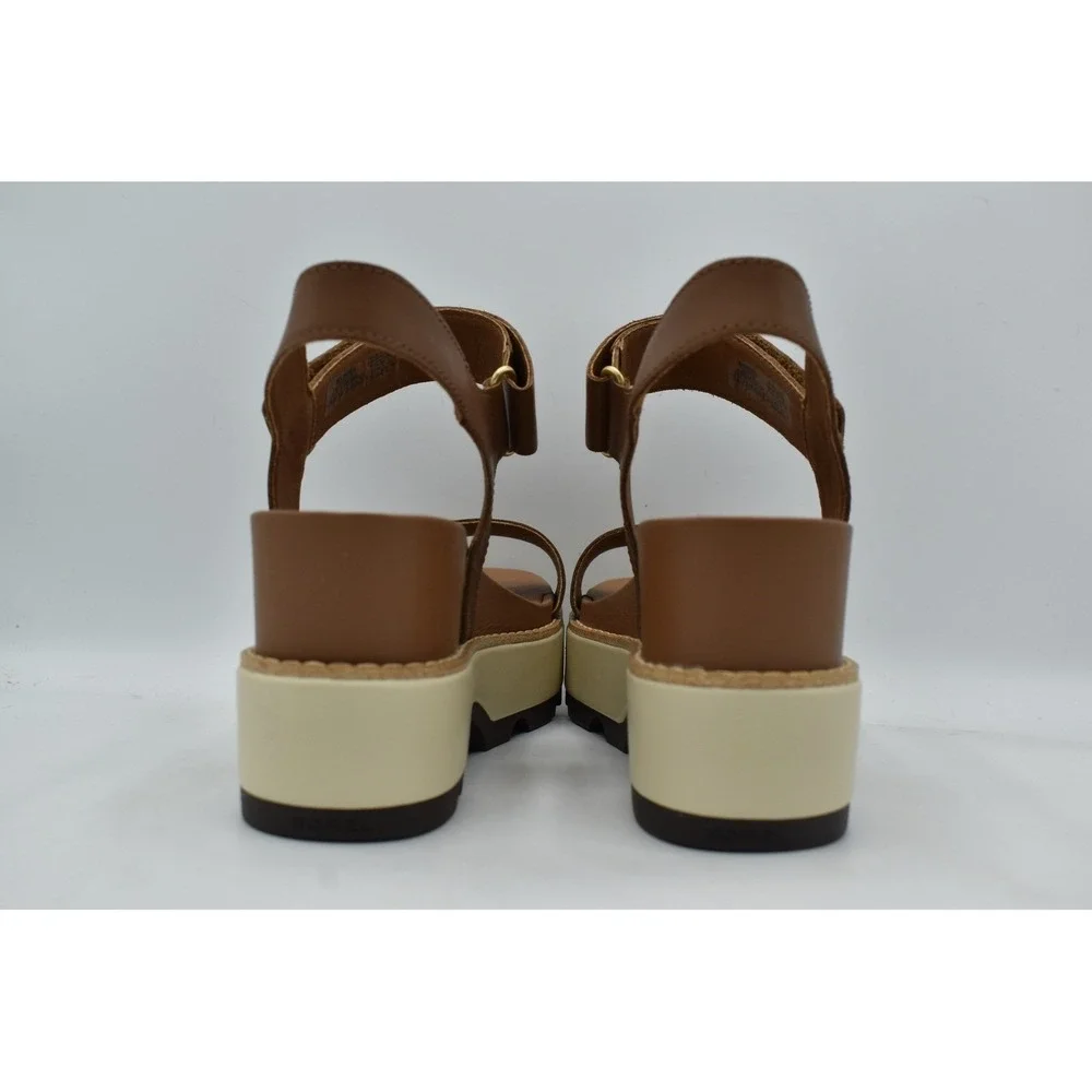 Sorel Women Size 10 Joanie IV Velvet Tan Brown Y Strap Wedge Sandals Shoes